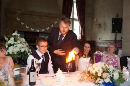 Table magic at Wedding Reception