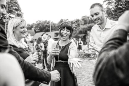 Magician entertains wedding guests