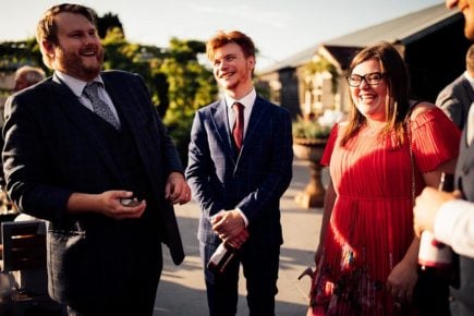 Outdoor wedding magician