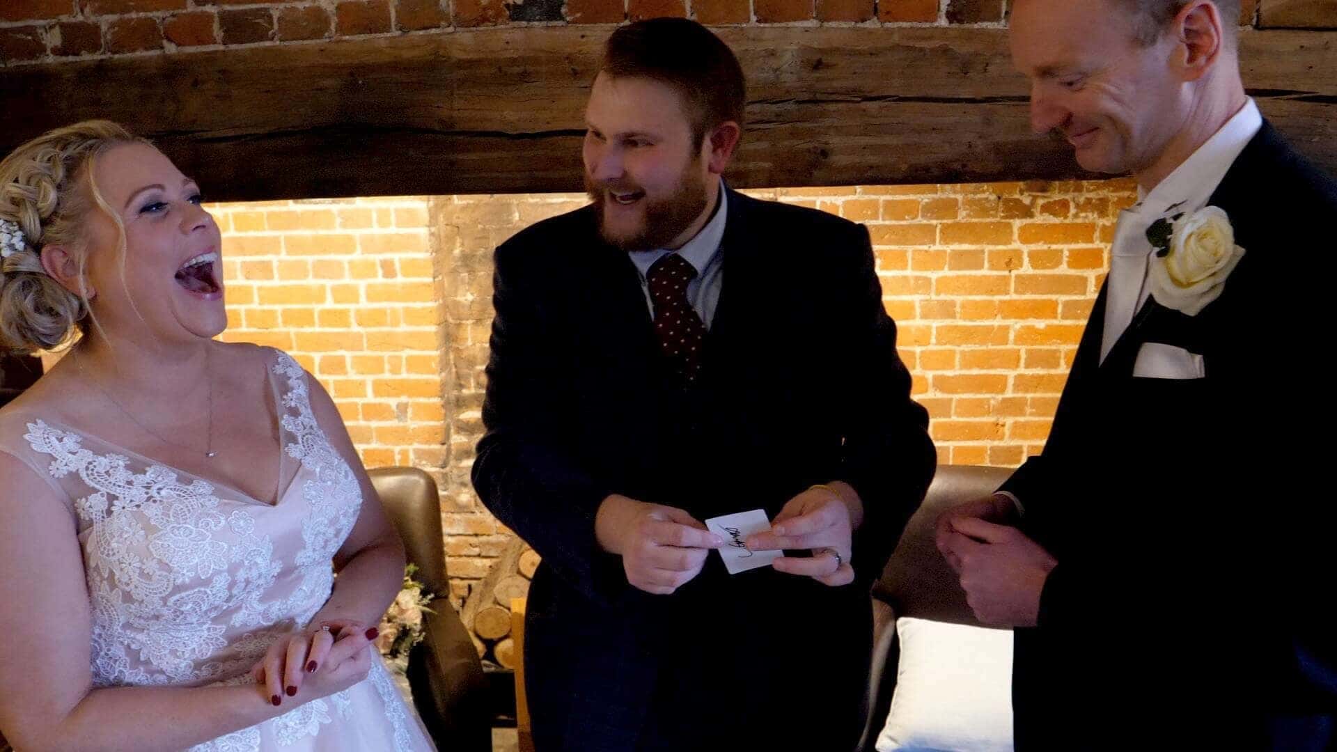 Wedding Magician Trick at the reception