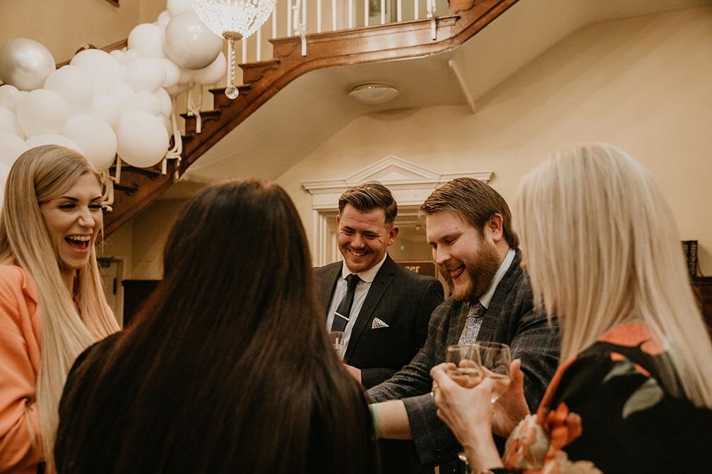 Wedding Magician Christopher Whitelock with Bride and Groom