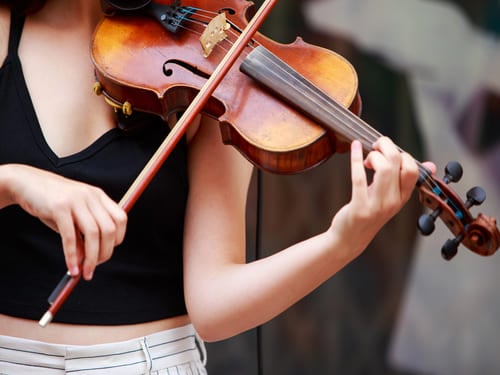 person playing violin